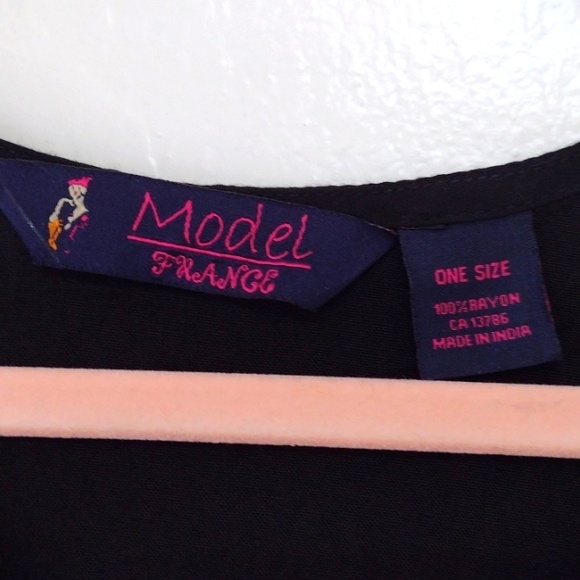 Model France Black Sleeveless Shift Dress w Sequin - Picture 3 of 14